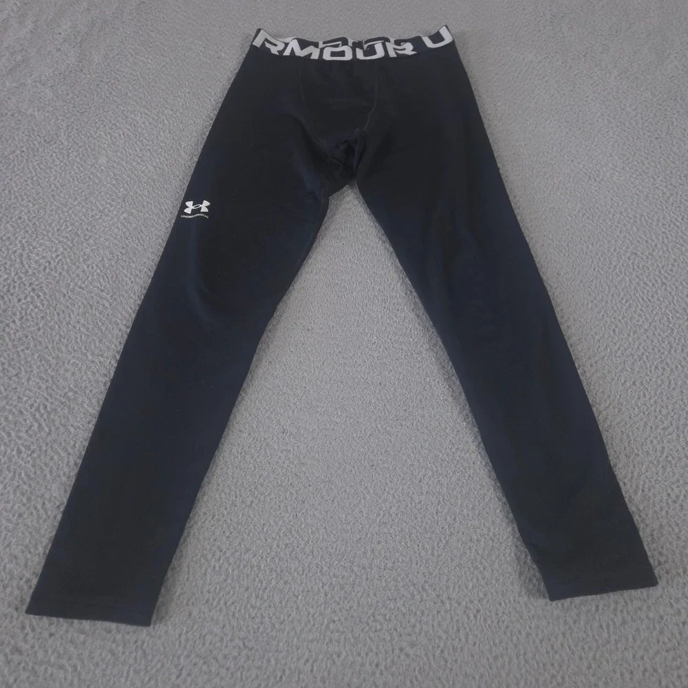 Under Armour Leggings Boy YLG Black ColdGear Fitted Compression Base Layer Pants